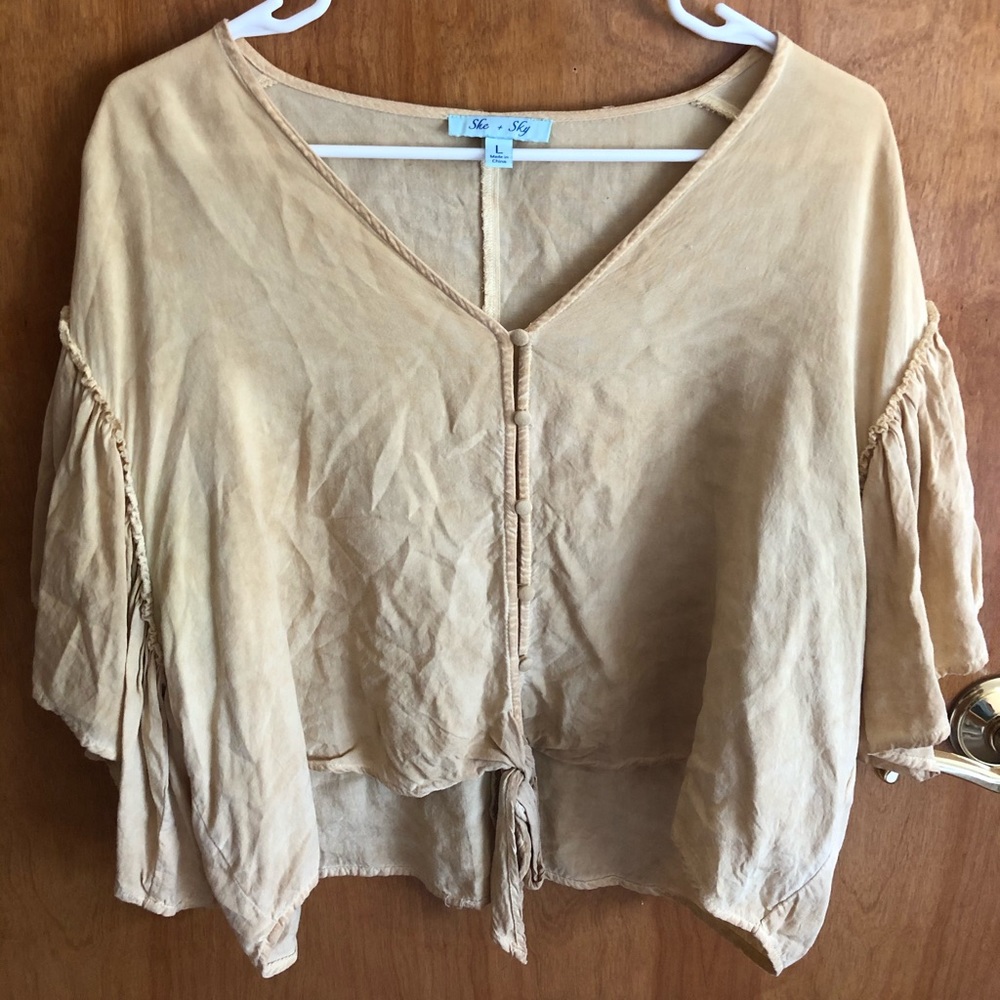 Yellow button down flowy blouse